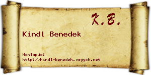 Kindl Benedek névjegykártya