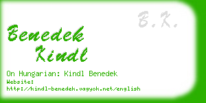 benedek kindl business card